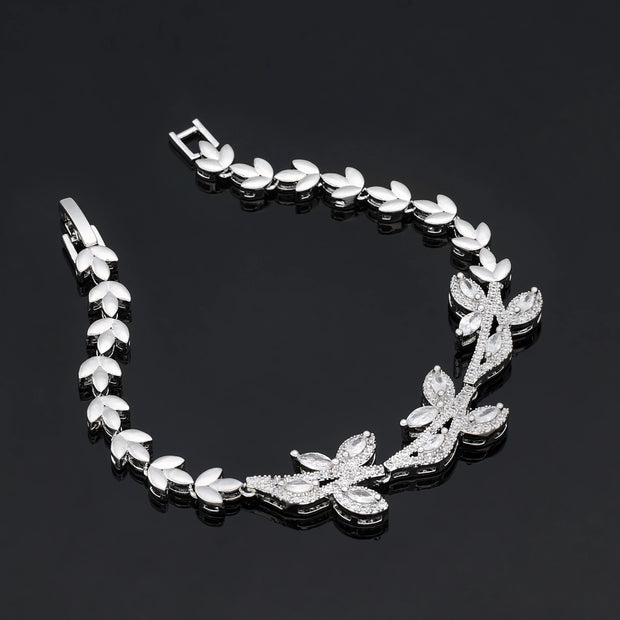 Luxury 4PCS Wedding Jewelry Set For Women Wedding Party Zirconia Dubai Bridal jewelry Set 2024