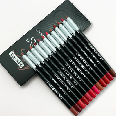12pc Matte Lip Liners Set, 12 Assorted Colors, Gift Set, Long-Lasting