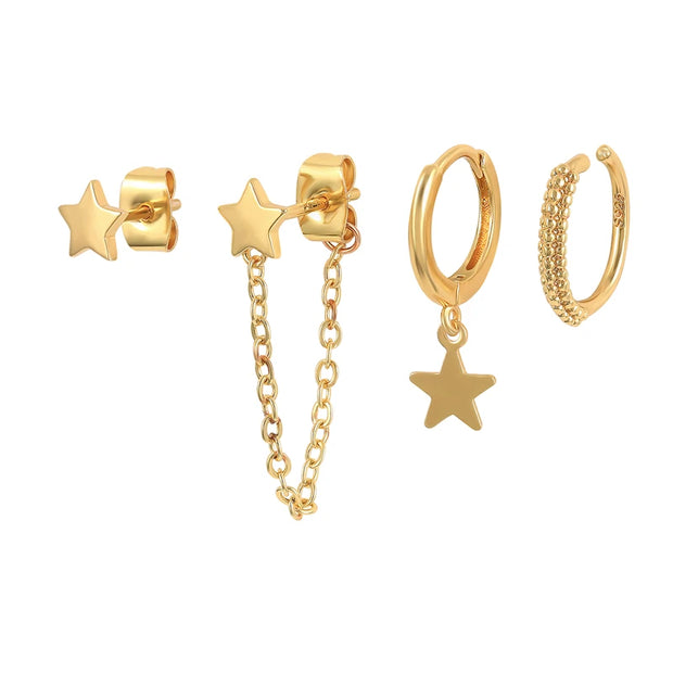 Multible Earring Jewelry Sets Earring for Women Fashion Casual Earrings Jewelry Circle Star Flower Geometry Piercing Earing