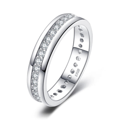 Jewelry Art  Solid 925 Sterling Silver Wedding Engagement Ring for Woman  CZ Simulated Diamond Band Ring Luxury Jewelry