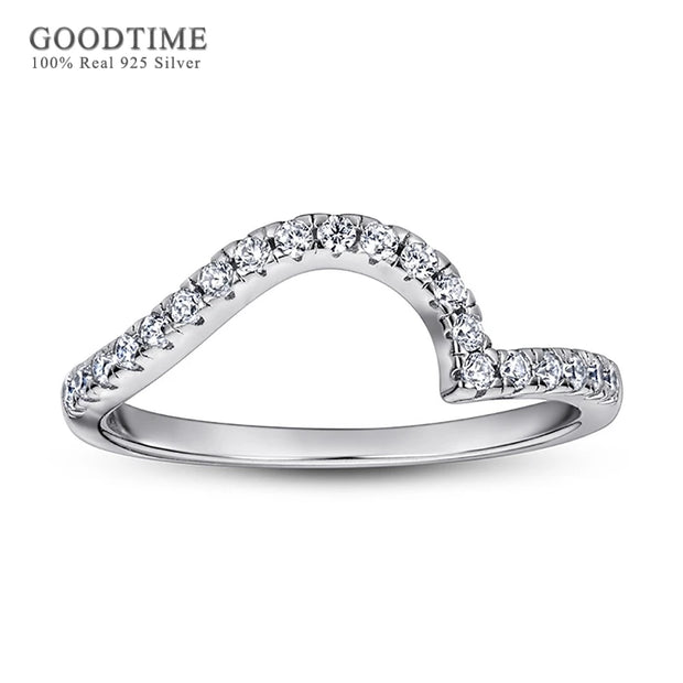 Ring Set For Women Lady Pure 100% 925 Sterling Silver Zircon Wedding  Engagement Twist Ring Jewelry Band For Party