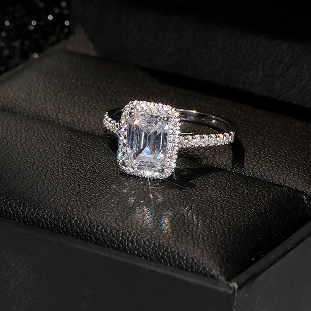cut 2ct Lab Ring Bridal sets Real 925 sterling silverEngagement Wedding band Rings for Women Bridal Gem Jewelry