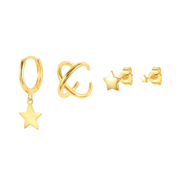 Multible Earring Jewelry Sets Earring for Women Fashion Casual Earrings Jewelry Circle Star Flower Geometry Piercing Earing
