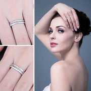 Jewelry Art  Solid 925 Sterling Silver Wedding Engagement Ring for Woman  CZ Simulated Diamond Band Ring Luxury Jewelry
