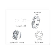 Jewelry Art  Solid 925 Sterling Silver Wedding Engagement Ring for Woman  CZ Simulated Diamond Band Ring Luxury Jewelry