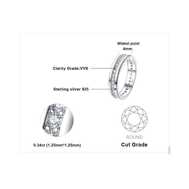 Jewelry Art  Solid 925 Sterling Silver Wedding Engagement Ring for Woman  CZ Simulated Diamond Band Ring Luxury Jewelry