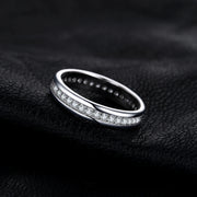 Jewelry Art  Solid 925 Sterling Silver Wedding Engagement Ring for Woman  CZ Simulated Diamond Band Ring Luxury Jewelry