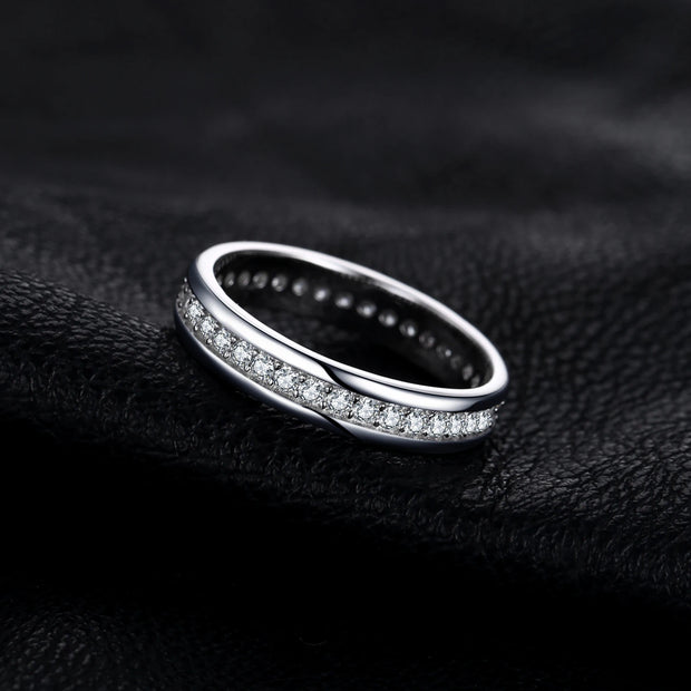 Jewelry Art  Solid 925 Sterling Silver Wedding Engagement Ring for Woman  CZ Simulated Diamond Band Ring Luxury Jewelry