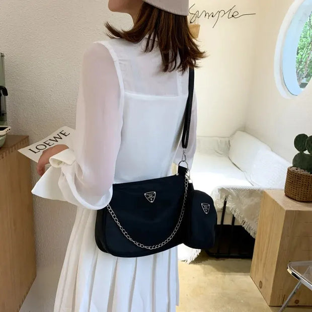Nylon  Bag For Women Fashion Portable Casual Underarm Bag Students Cross Body Bag