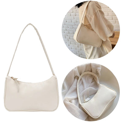 Retro Forearm Bag Women's Bow Handbag PU Leather Bag For Outdoor shopping