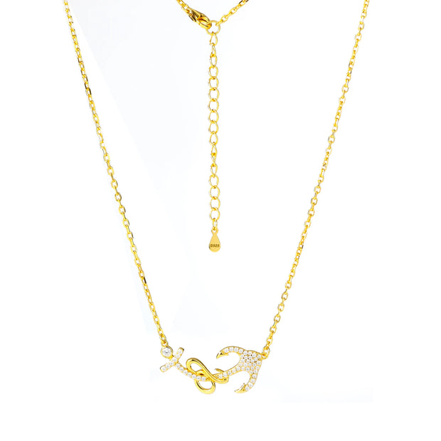 THUE High Quality Unisex 925 Silver Anchor Necklace For Men Women Hip Hop Jewelry Gifts