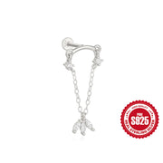 CANNER 1pc 925 Silver Horse Eye Stars Flower studs For Women 18K Gold Flat Head Threaded Puncture Ear Bone Ins Fine Jewelry