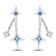 Geometry Hoop Earrings Original 925 Silver Star Moon Circle U-shape Earrings For Women Love Heart Fine Jewelry Wedding Gift