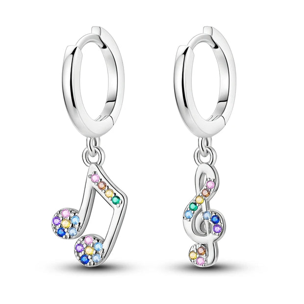 Geometry Hoop Earrings Original 925 Silver Star Moon Circle U-shape Earrings For Women Love Heart Fine Jewelry Wedding Gift