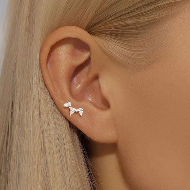 CANNER 1pc 925 Silver Horse Eye Stars Flower studs For Women 18K Gold Flat Head Threaded Puncture Ear Bone Ins Fine Jewelry