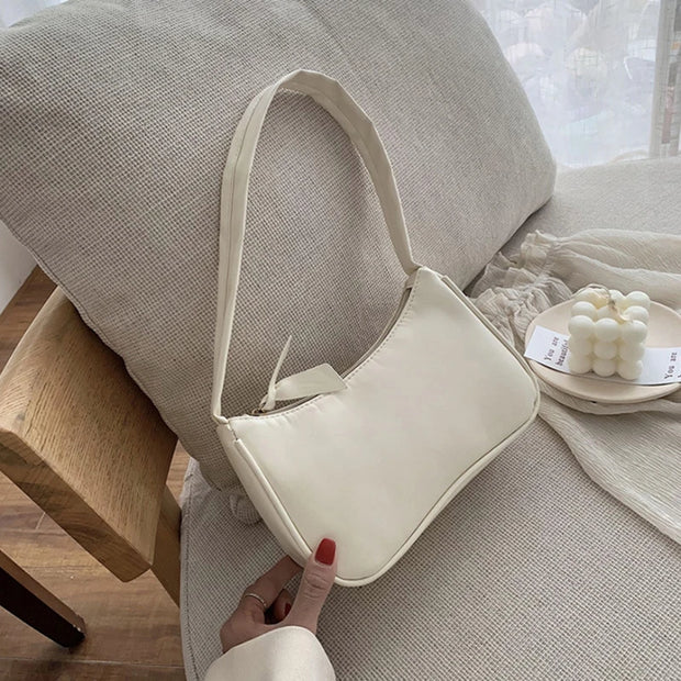 Retro Forearm Bag Women's Bow Handbag PU Leather Bag For Outdoor shopping