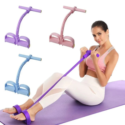 6-Tube Resistance Band Multi Function Tension Rope  6-Tube Elastic Yoga Pedal Puller For Sports Exercises At Gym