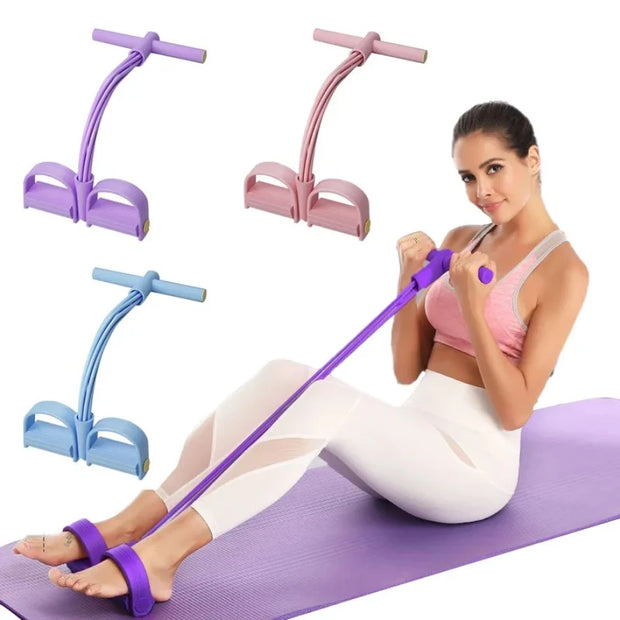 6-Tube Resistance Band Multi Function Tension Rope  6-Tube Elastic Yoga Pedal Puller For Sports Exercises At Gym