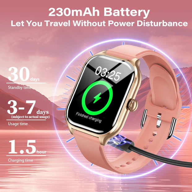 2025 New Smart Watch Bluetooth Call Message Reminder 24 Hour Health Monitoring Smart Watch Gift for Men and Women
