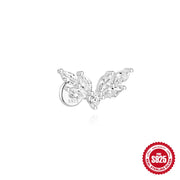 CANNER 1pc 925 Silver Horse Eye Stars Flower studs For Women 18K Gold Flat Head Threaded Puncture Ear Bone Ins Fine Jewelry