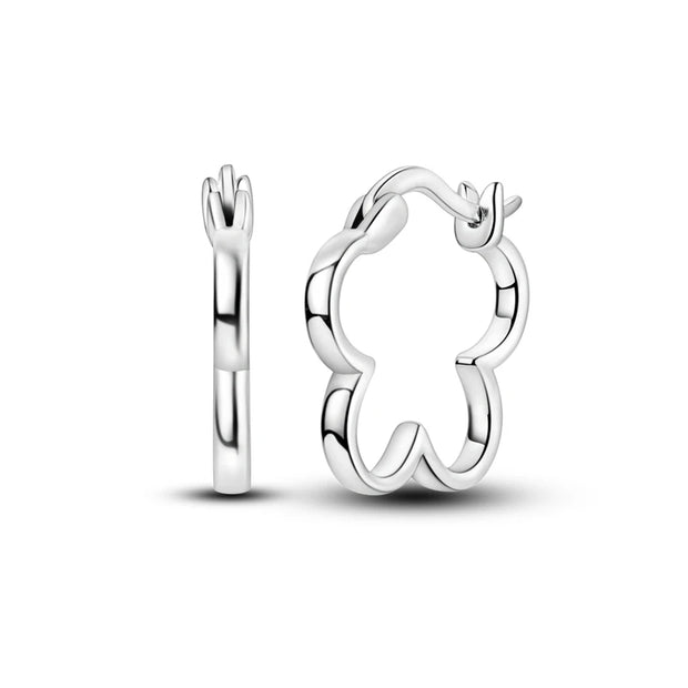 Geometry Hoop Earrings Original 925 Silver Star Moon Circle U-shape Earrings For Women Love Heart Fine Jewelry Wedding Gift