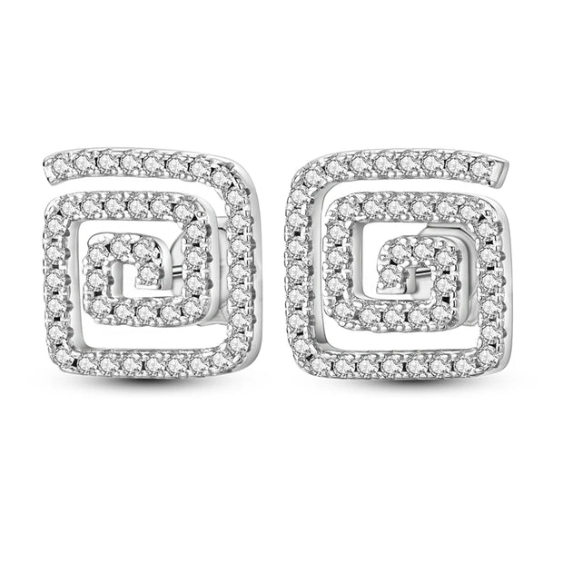 Geometry Hoop Earrings Original 925 Silver Star Moon Circle U-shape Earrings For Women Love Heart Fine Jewelry Wedding Gift