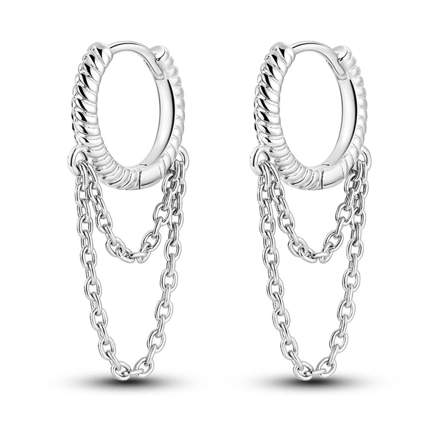 Geometry Hoop Earrings Original 925 Silver Star Moon Circle U-shape Earrings For Women Love Heart Fine Jewelry Wedding Gift