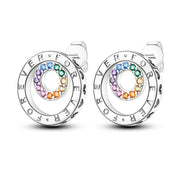 Geometry Hoop Earrings Original 925 Silver Star Moon Circle U-shape Earrings For Women Love Heart Fine Jewelry Wedding Gift