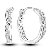 Geometry Hoop Earrings Original 925 Silver Star Moon Circle U-shape Earrings For Women Love Heart Fine Jewelry Wedding Gift