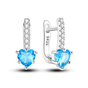 Geometry Hoop Earrings Original 925 Silver Star Moon Circle U-shape Earrings For Women Love Heart Fine Jewelry Wedding Gift