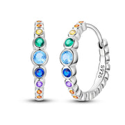 Geometry Hoop Earrings Original 925 Silver Star Moon Circle U-shape Earrings For Women Love Heart Fine Jewelry Wedding Gift