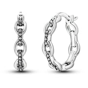 Geometry Hoop Earrings Original 925 Silver Star Moon Circle U-shape Earrings For Women Love Heart Fine Jewelry Wedding Gift
