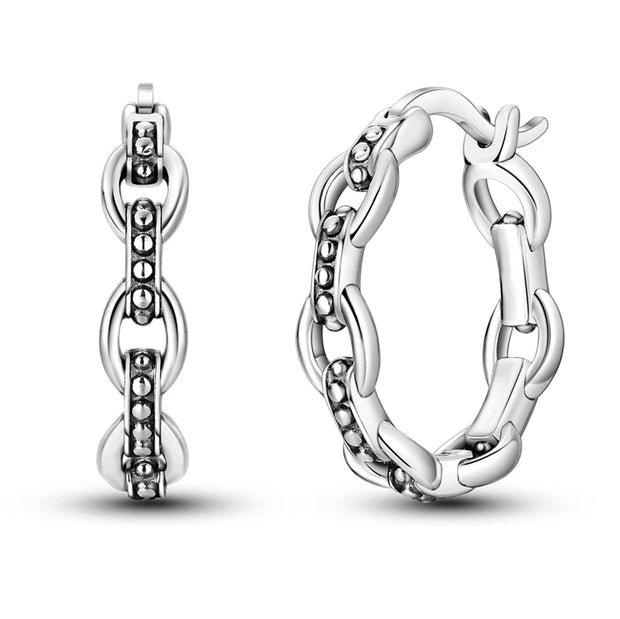 Geometry Hoop Earrings Original 925 Silver Star Moon Circle U-shape Earrings For Women Love Heart Fine Jewelry Wedding Gift