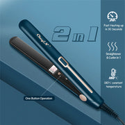 Mini Hair Flat Iron 2 in 1 Hair Straightener and Curler Portable Straightening Iron Constant Temperature