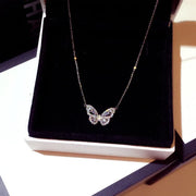 Ins Sweet 45CM Lenght 925 Sterling Silver Nimble Butterfly Pendant Link Chain Necklace for Women Small Crowd Design Bijoux