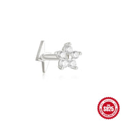 CANNER 1pc 925 Silver Horse Eye Stars Flower studs For Women 18K Gold Flat Head Threaded Puncture Ear Bone Ins Fine Jewelry