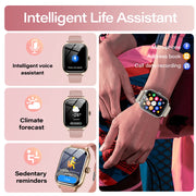 2025 New Smart Watch Bluetooth Call Message Reminder 24 Hour Health Monitoring Smart Watch Gift for Men and Women