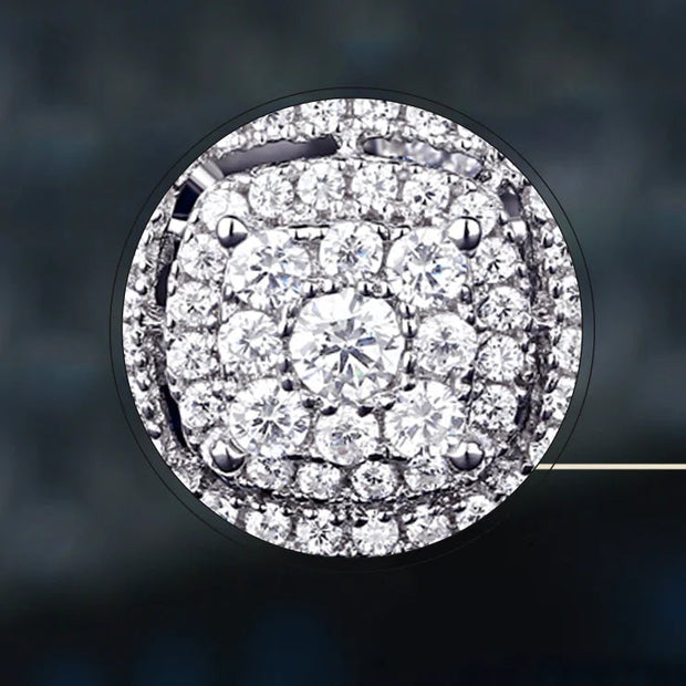Newshe 2Pcs Wedding Rings for Women Solid 925 Sterling Silver Engagement Ring Bridal Set 1.6Ct Halo Round Cut AAAAA Zircon