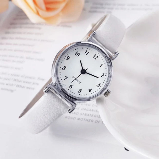 Fashion Small Dial Women's Watch Casual Leather Band Ladies Quartz Wristwatches
