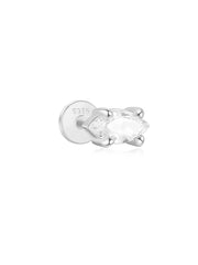 CANNER 1pc 925 Silver Horse Eye Stars Flower studs For Women 18K Gold Flat Head Threaded Puncture Ear Bone Ins Fine Jewelry