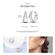 Geometry Hoop Earrings Original 925 Silver Star Moon Circle U-shape Earrings For Women Love Heart Fine Jewelry Wedding Gift