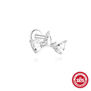 CANNER 1pc 925 Silver Horse Eye Stars Flower studs For Women 18K Gold Flat Head Threaded Puncture Ear Bone Ins Fine Jewelry