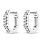 Geometry Hoop Earrings Original 925 Silver Star Moon Circle U-shape Earrings For Women Love Heart Fine Jewelry Wedding Gift