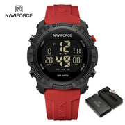 NAVIFORCE NF7104  Men's LCD Digital Casual Date and Week Alarm Waterproof Silicone Strap Electronic Watch