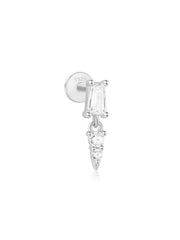 CANNER 1pc 925 Silver Horse Eye Stars Flower studs For Women 18K Gold Flat Head Threaded Puncture Ear Bone Ins Fine Jewelry