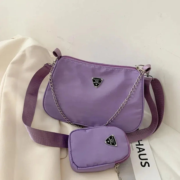 Nylon  Bag For Women Fashion Portable Casual Underarm Bag Students Cross Body Bag