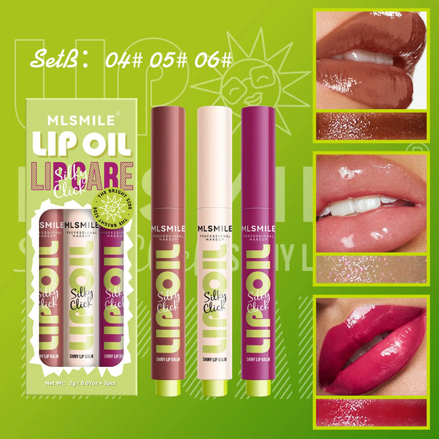 set Press Lipstick Solid Lip Gloss Long-lasting Easy Color Moisturizing Lip Gloss Pearl Mirror Lip Gloss