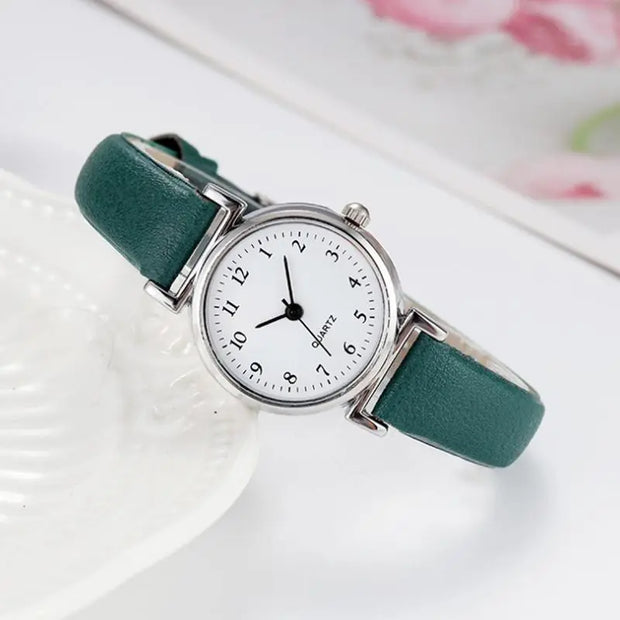 Fashion Small Dial Women's Watch Casual Leather Band Ladies Quartz Wristwatches