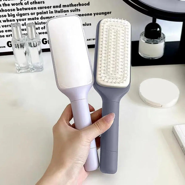 Comb Long Handle Anti-static Scalp Massage Hair Comb for Women Self Hair Brush with Retractable Comb Hairdressing Tool