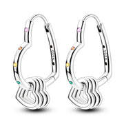Geometry Hoop Earrings Original 925 Silver Star Moon Circle U-shape Earrings For Women Love Heart Fine Jewelry Wedding Gift